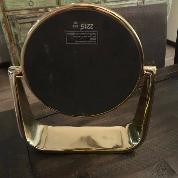 West Elm Brass Sculptural Vanity Mirror - Picture 10 of 10